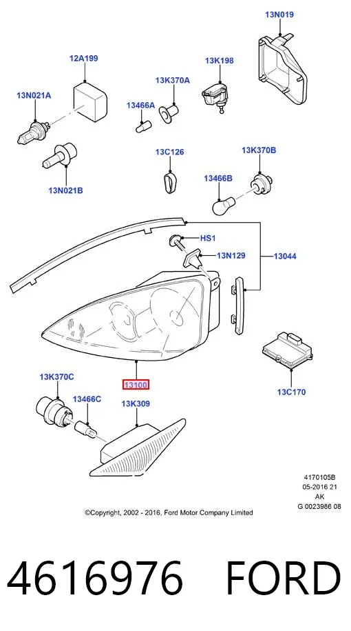 Luz direita 4616976 Ford