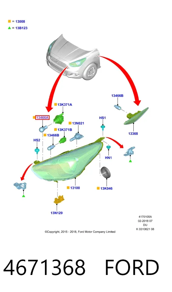 Lâmpada 4671368 Ford