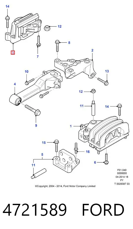 Coxim (suporte) direito de motor 4721589 Ford