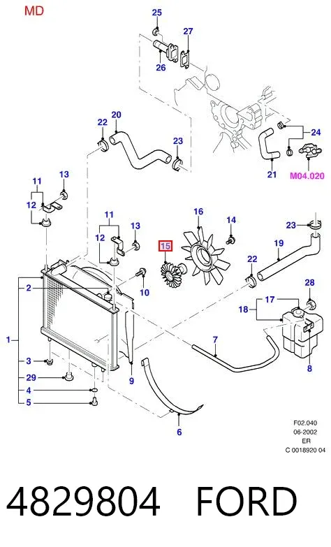 Acoplamento viscoso de ventilador de esfriamento 4829804 Ford
