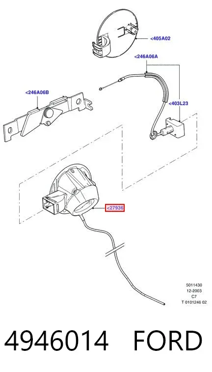 Caixa de gargalo de enchimento do tanque de combustível 4946014 Ford