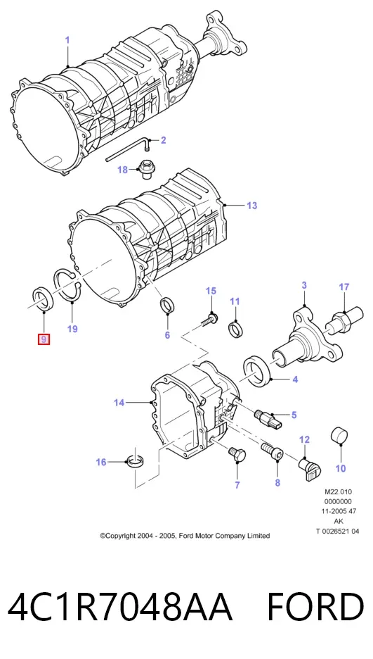 Vedação da Caixa Automática de Mudança (de árvore de saída/primária) 4C1R7048AA Ford