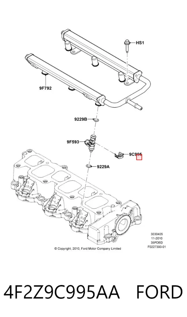 Consola de fixação do injetor 4F2Z9C995AA Ford