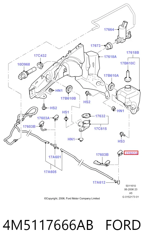 Injetor de fluido para lavador de pára-brisas 4M5117666AB Ford