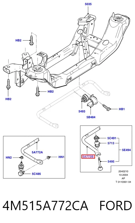 Estabilizador traseiro 4M515A772CA Ford