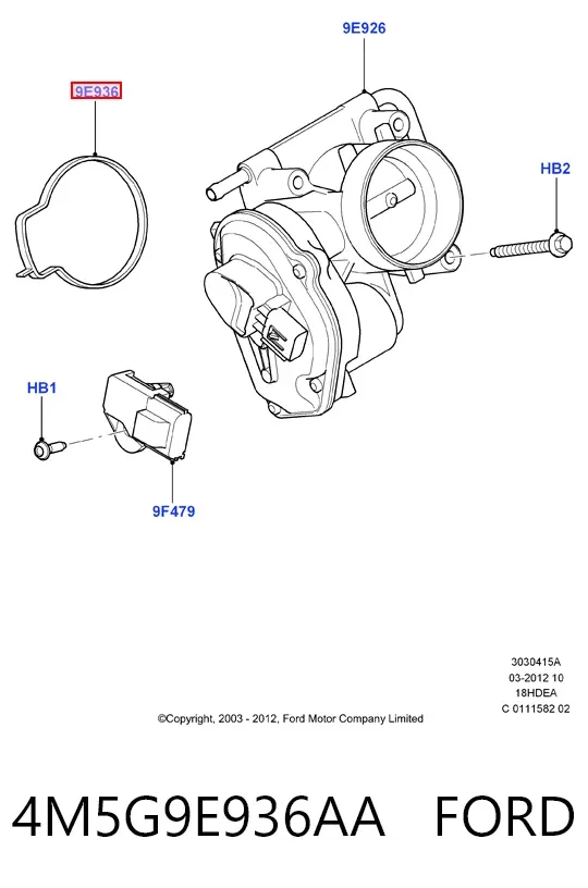 Vedante da válvula de borboleta 4M5G9E936AA Ford