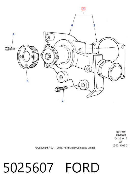 Bomba de água (bomba) de esfriamento 5025607 Ford
