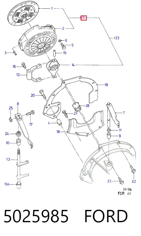 Cesta de embraiagem 5025985 Ford