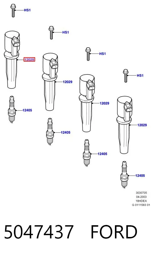 Bobina de ignição 5047437 Ford