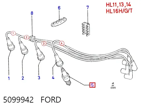 Vela de ignição 5099942 Ford