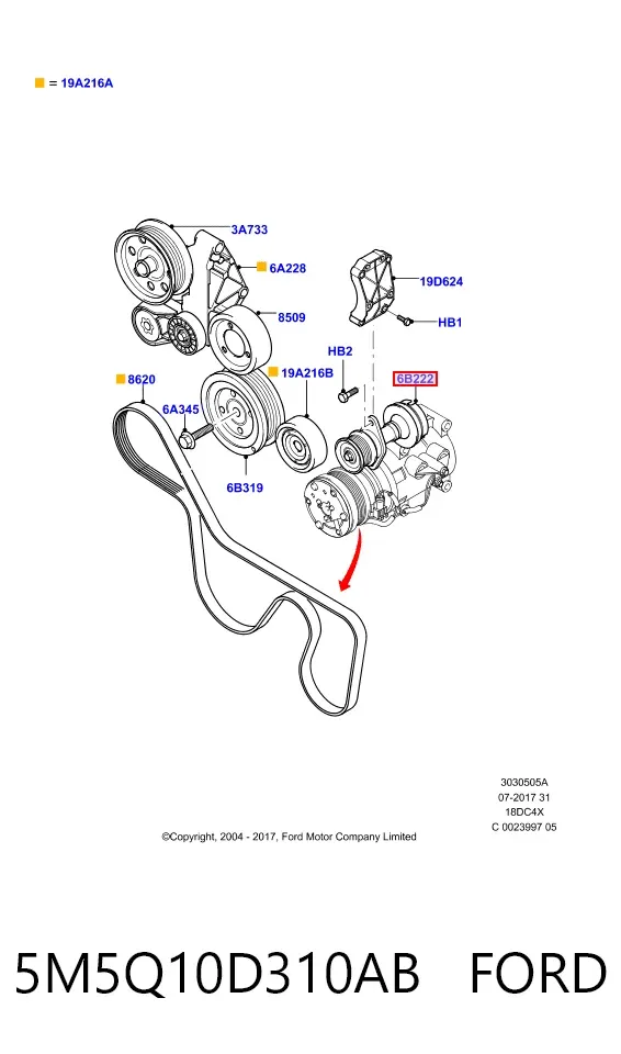 Polia do gerador 5M5Q10D310AB Ford