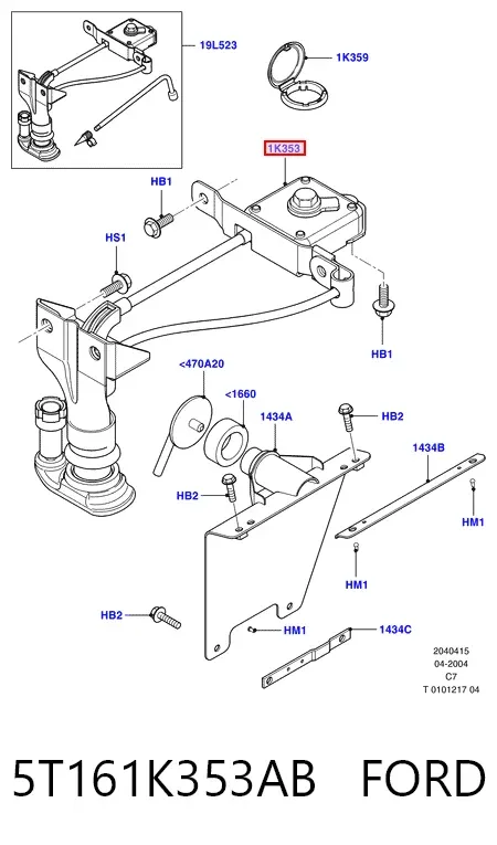 Guincho da roda de recambio 5T161K353AB Ford