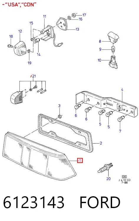 Lanterna traseira direita Ford Sierra I