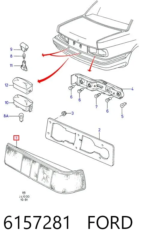 Lanterna traseira direita Ford Sierra II