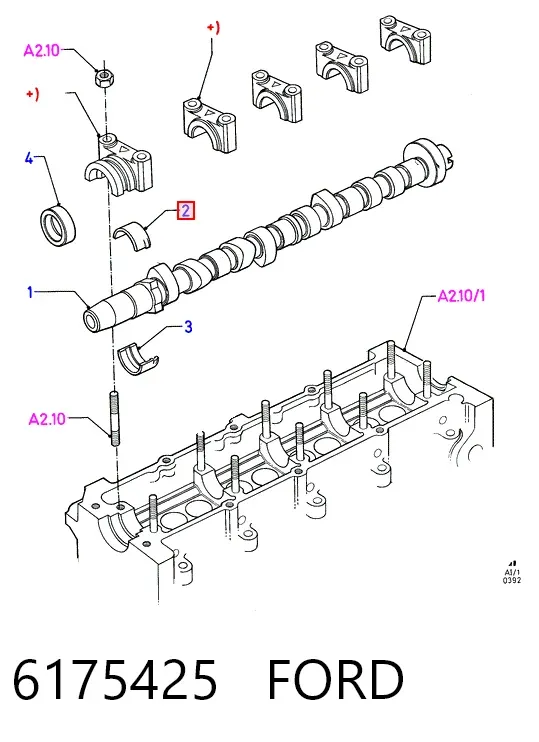 Folha inserida da árvore distribuidora, kit, padrão 6175425 Ford