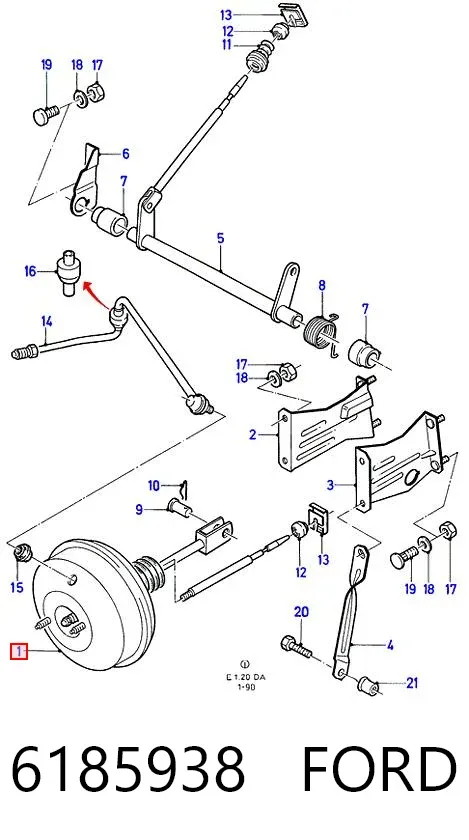 Reforçador dos freios a vácuo 6185938 Ford