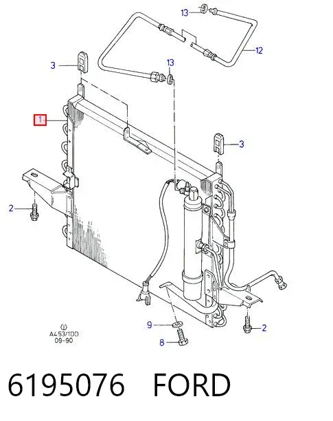 Radiador de aparelho de ar condicionado Ford Sierra II