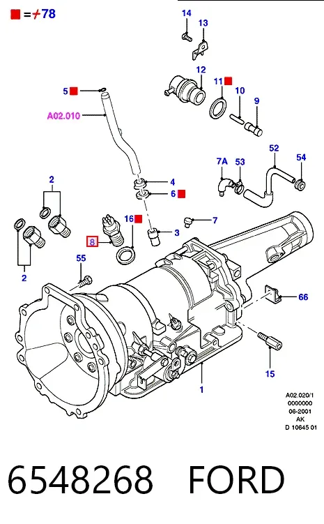Sensor de ativação das luzes de marcha à ré Ford Escort '81 EXPRESS