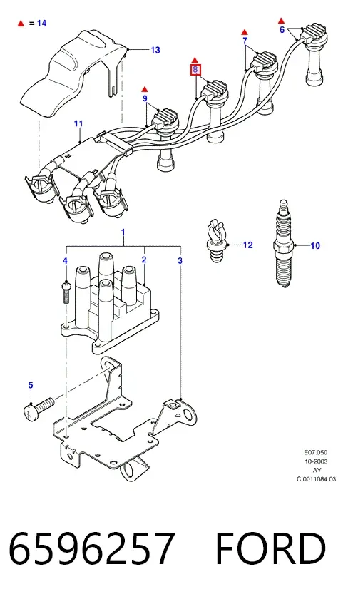 Fios de alta voltagem, kit 6596257 Ford