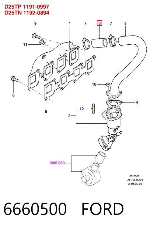 Vedante de turbina, inserto flexível 6660500 Ford