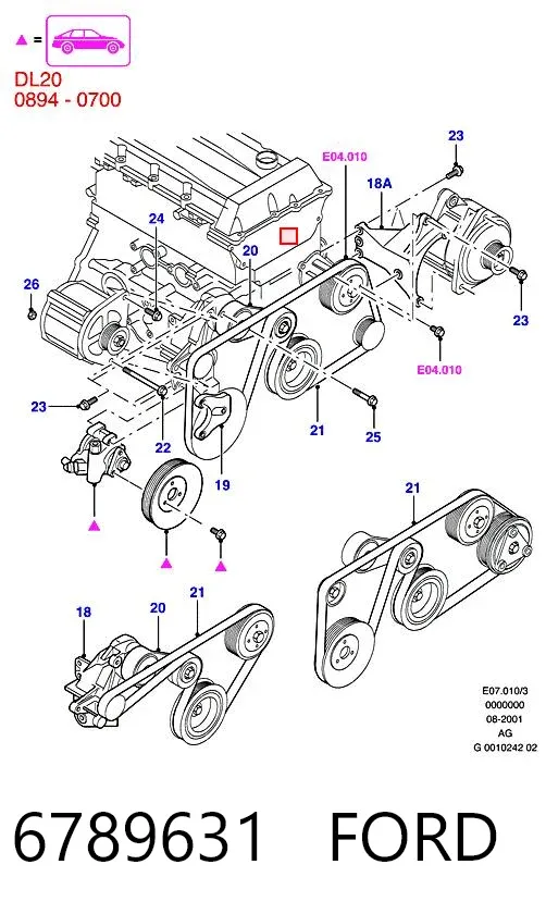 Reguladora de tensão da correia de transmissão 6789631 Ford