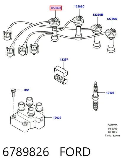 Fios de alta voltagem, kit 6789826 Ford