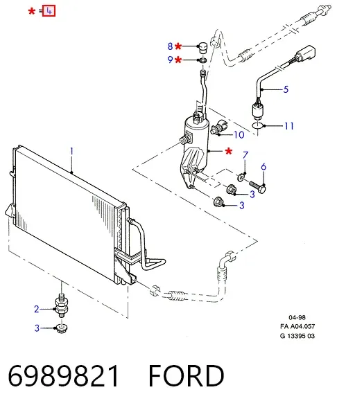 Tanque de recepção do secador de aparelho de ar condicionado 6989821 Ford