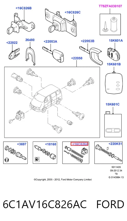 Trinco de fecho da capota 6C1AV16C826AC Ford