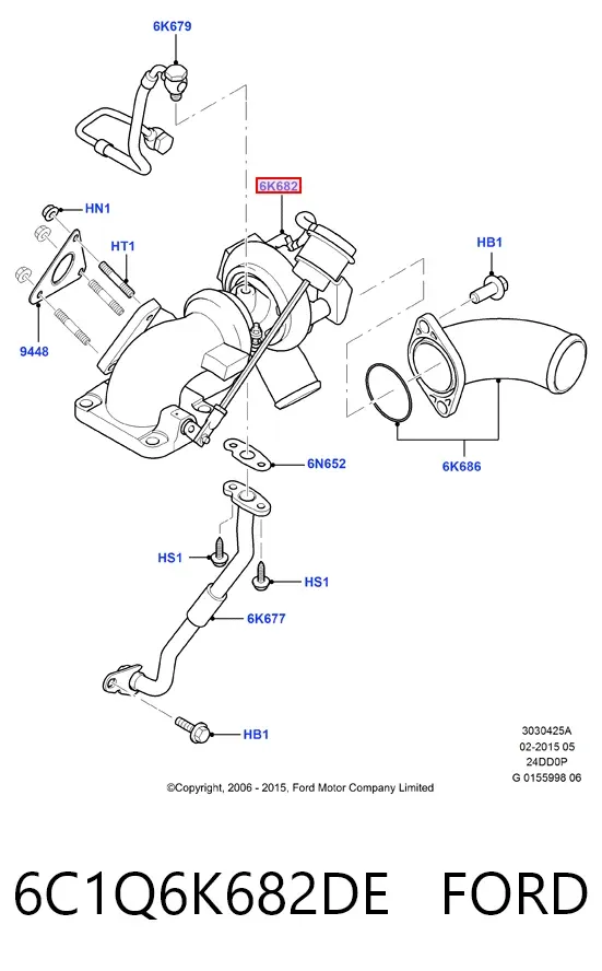 Turbina 6C1Q6K682DE Ford