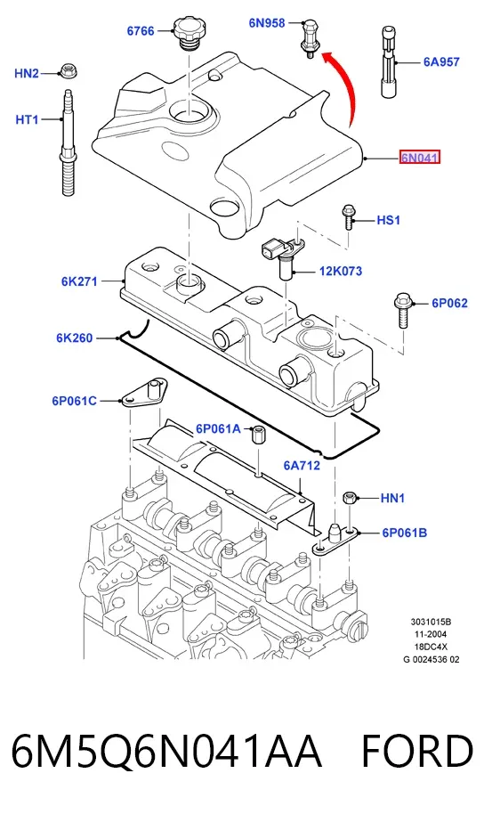 Tampa de motor decorativa 6M5Q6N041AA Ford