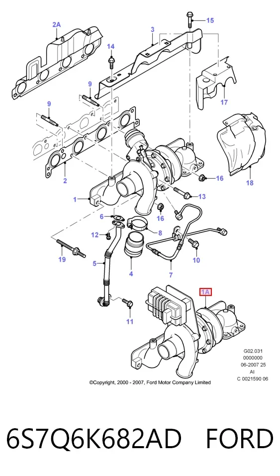 Turbina 6S7Q6K682AD Ford