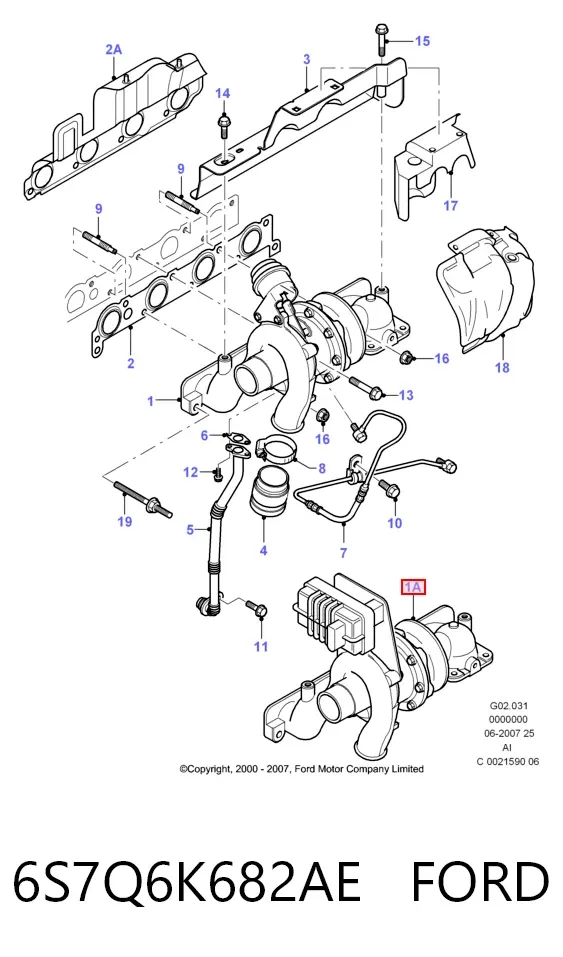 Turbina 6S7Q6K682AE Ford