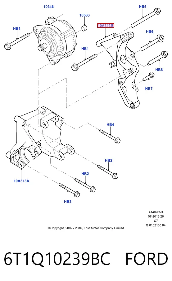 Consola do gerador 6T1Q10239BC Ford