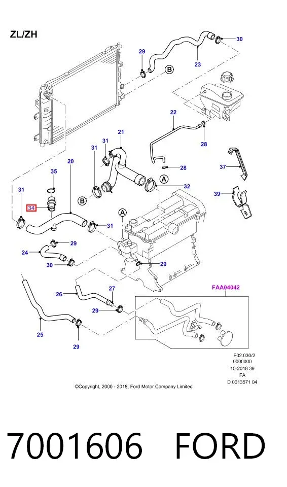 Sensor de temperatura do fluido de esfriamento (de ativação de ventilador do radiador) 7001606 Ford