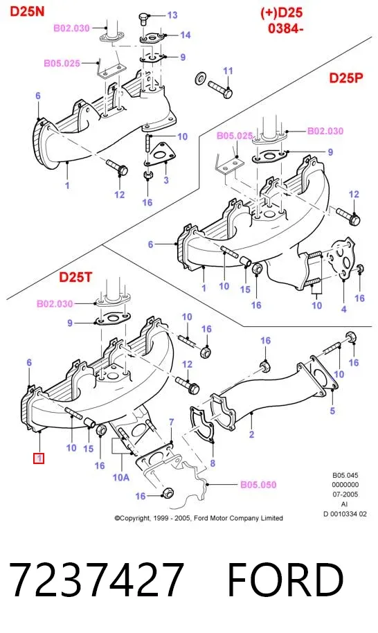 Tubo coletor de escape Ford Transit IV