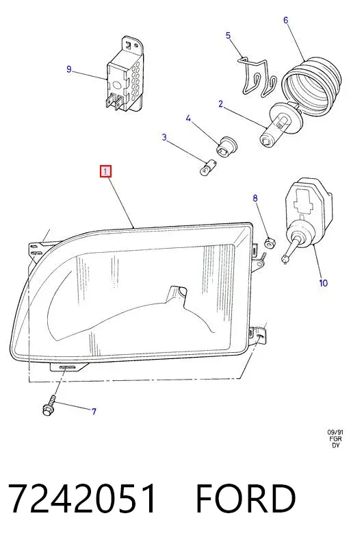 Luz esquerda 7242051 Ford