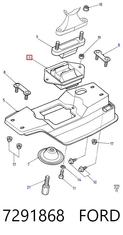 Coxim (suporte) dianteiro de motor 7291868 Ford