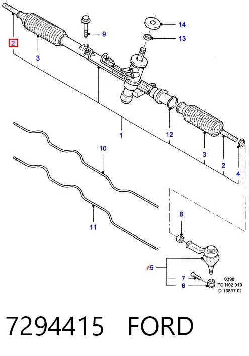 Tração de direção 7294415 Ford