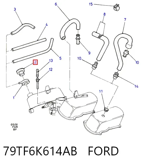 Tampa do gargalho de enchimento de óleo 79TF6K614AB Ford