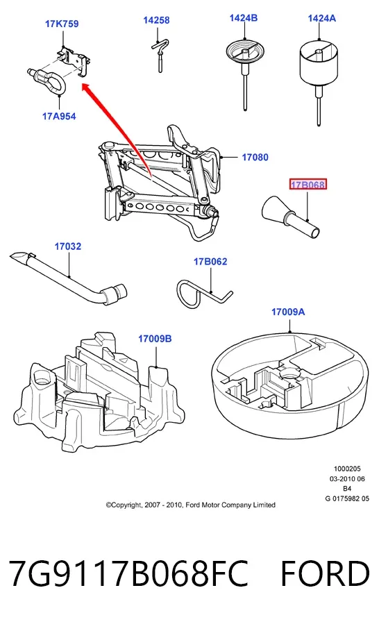 Adaptador de gargalo de enchimento 7G9117B068FC Ford