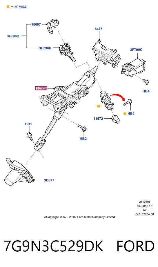 Coluna da direção Ford Mondeo IV