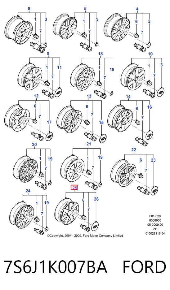  7S6J1K007BA Ford
