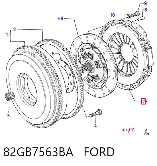 Cesta de embraiagem 82GB7563BA Ford