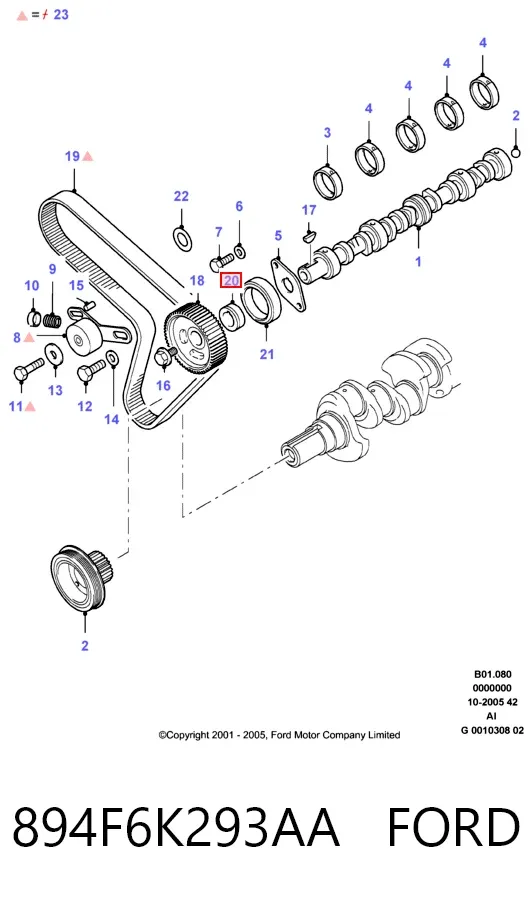 Bucim da árvore intermédia 894F6K293AA Ford
