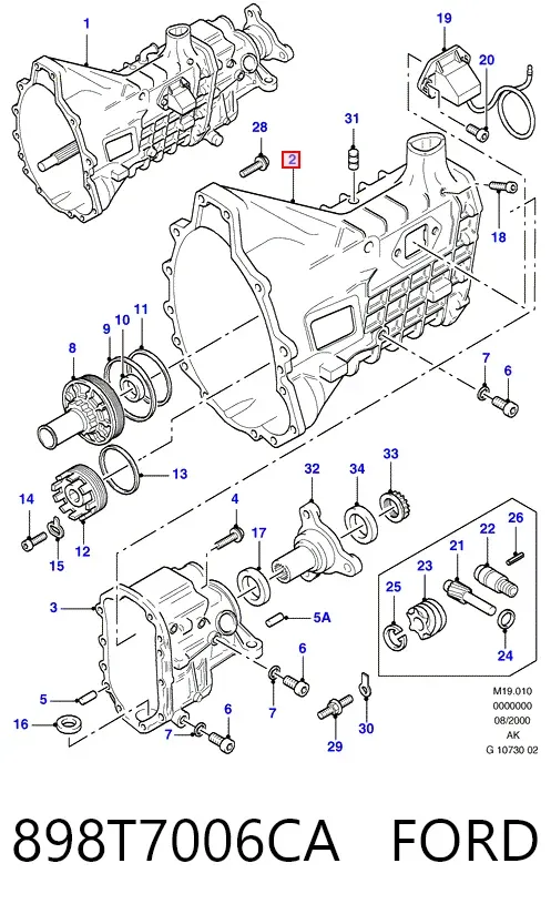 Caixa de Mudança montada (caixa mecânica de velocidades) 898T7006CA Ford