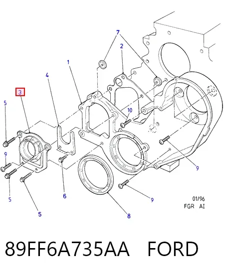 Bucim da árvore intermédia 89FF6A735AA Ford