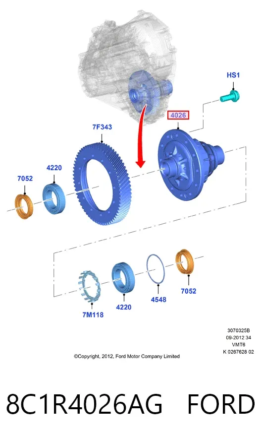 Diferencial dianteiro 8C1R4026AG Ford