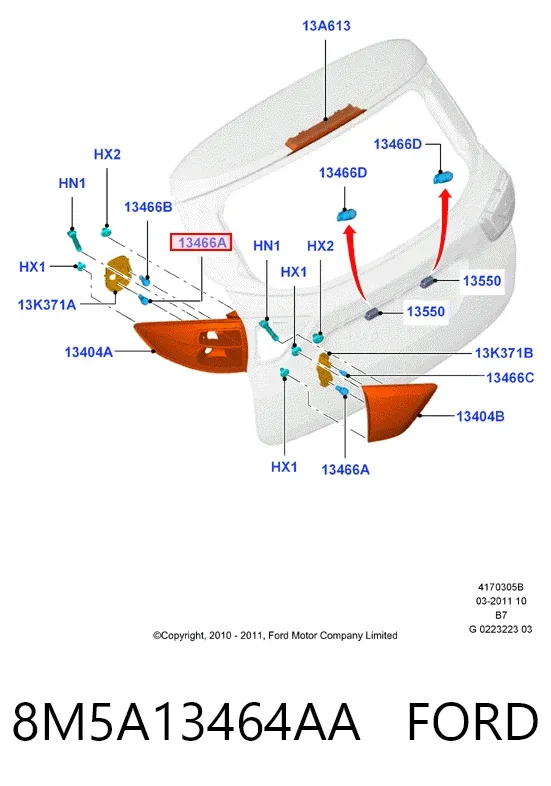 Lâmpada 8M5A13464AA Ford