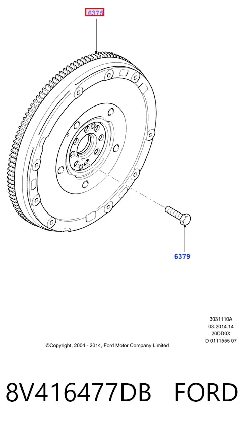 Volante de motor 8V416477DB Ford