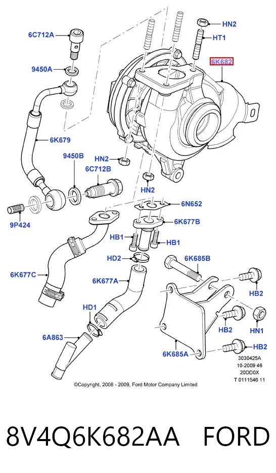Turbina 8V4Q6K682AA Ford
